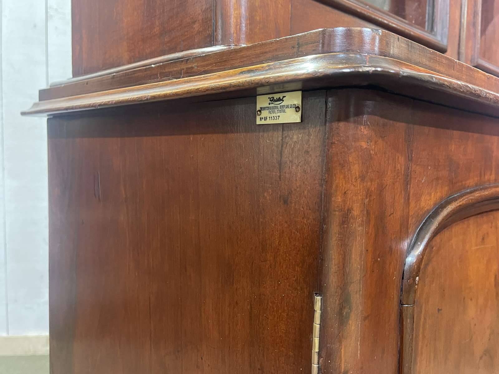 19th century English mahogany two-part bookcase