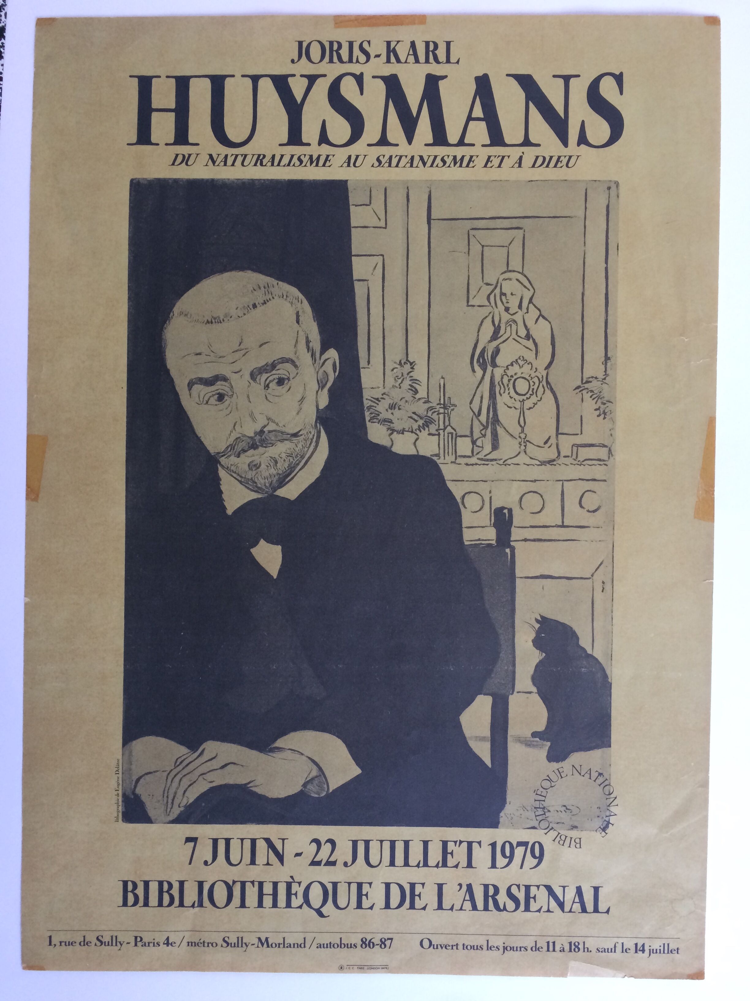 Poster of the exhibition JK Huysmans at the National Library, 1978