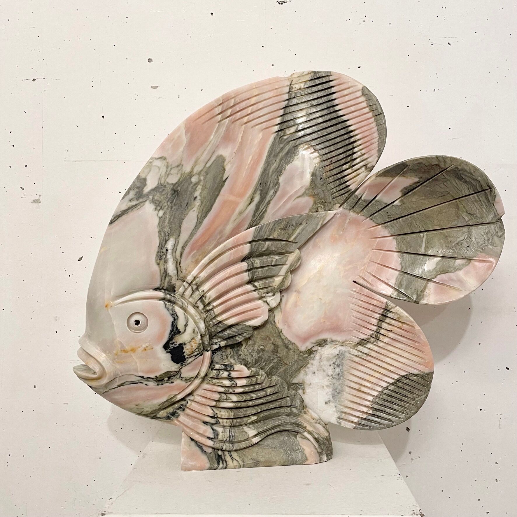 Pink marble fish 1980