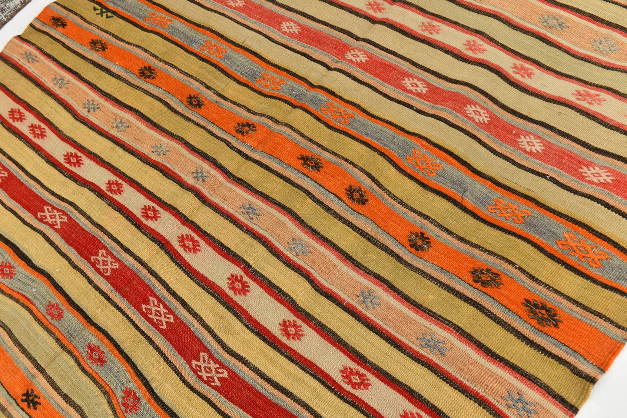 Striped Vintage Kilim Rug, 163x282Cm Wool Kilim Rug