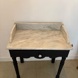 Black dressing table, white marble