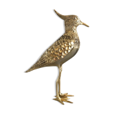 Oiseau huppé en laiton doré