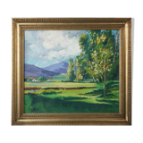 Frame signed summer landscape - Oil on Canvas