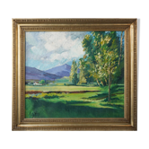 Frame signed summer landscape - Oil on Canvas