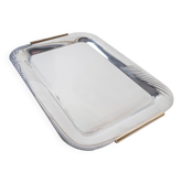 Stainless steel tray, Italian design, 1970s, made in Italy