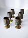 Abalone shell & brass shot glasses, set of 6, Mexico, 1970s