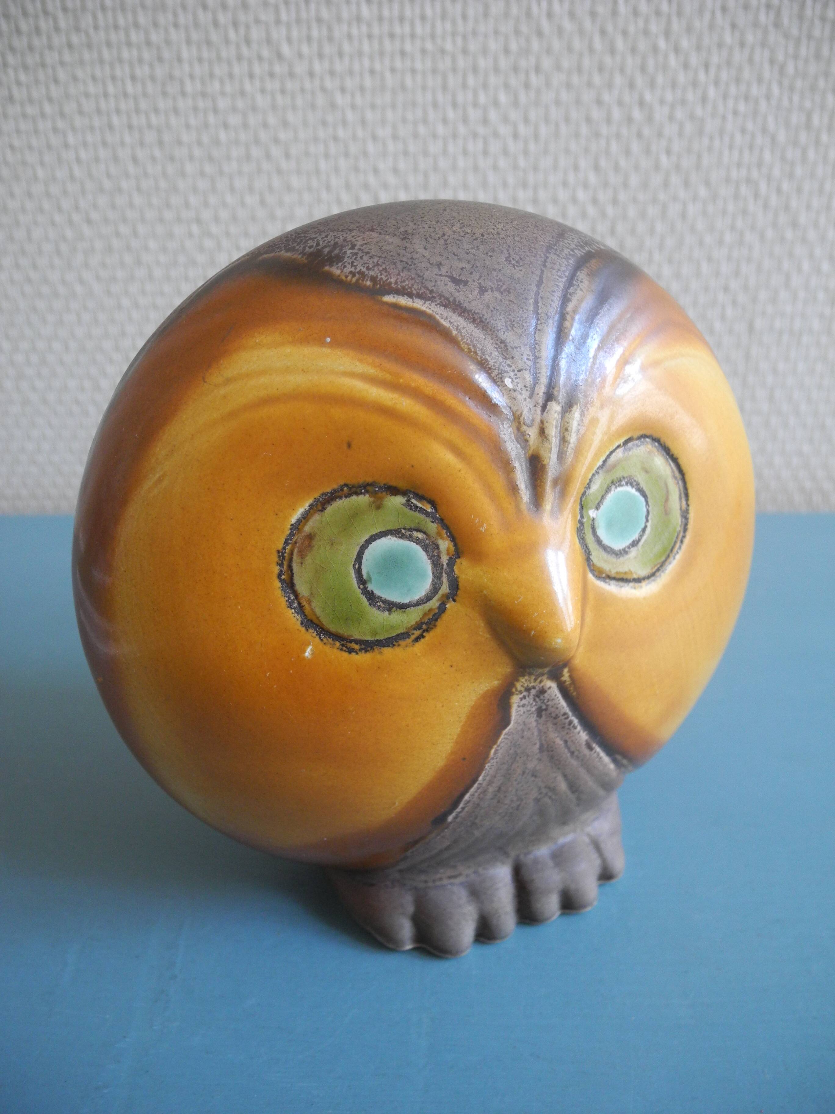 vintage ceramic owl pottery by Eduardo Vega