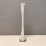 Tall, slim glass vase, in double layer glass (translucent and milky white)