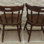 4 solid wood chairs in western style called "smockers chairs", in oak.