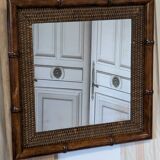 Bamboo rattan mirror