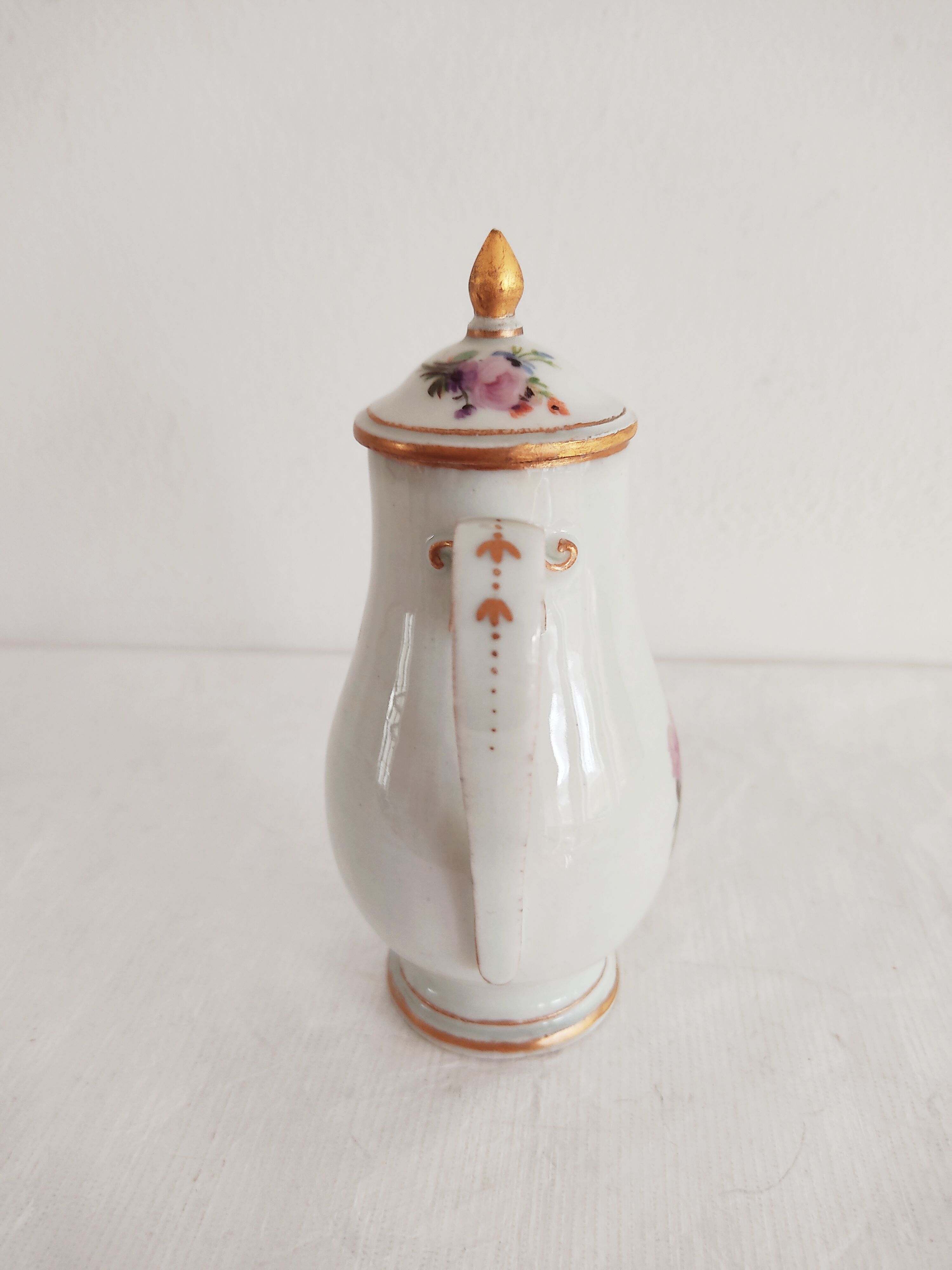 Small flower porcelain teapot, late 19th
