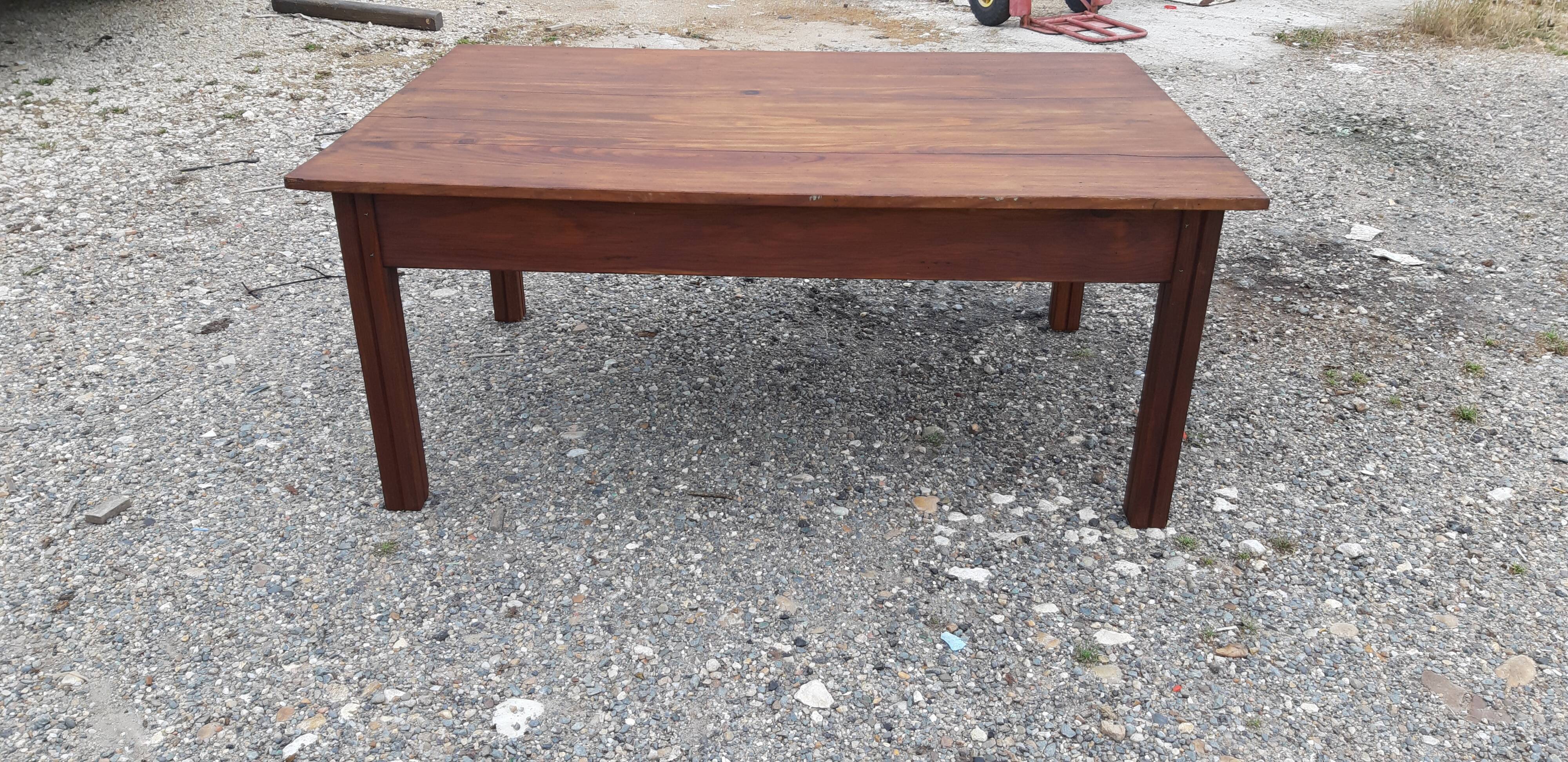 Table basse campagnarde en pin 1 tiroir