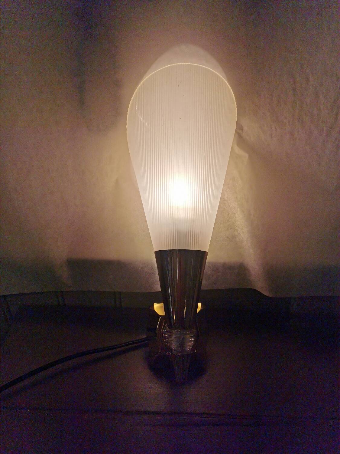 Pair of vintage brass and acrylate wall lights