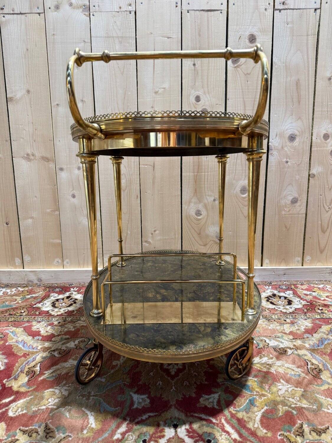 Service dessert in Louis XVI style – Brass & Faux Marble Trays – Year