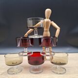 Set of 6 champagne glasses Cavalier Sweden Luminarc two-tone