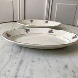 Duo of raviers digoin sarreguemines small flowers 50s