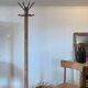 Vintage 60s coat rack in solid raw wood