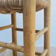 Wooden and straw stool vintage bohemian spirit