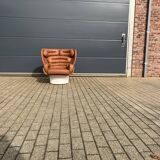 Joe Colombo Elda chair Longhi, Cognac leather in new condition!