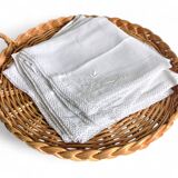 Rustic French Provence Large Round Handled Wicker Tray, France