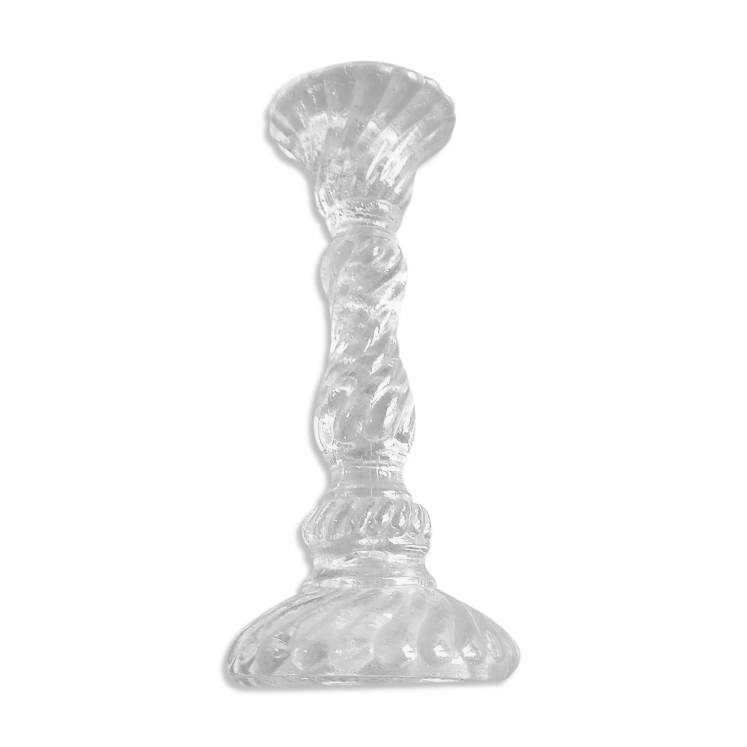 Turned glass candle holder