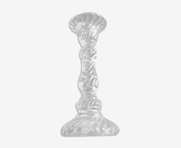 Bougeoir en verre tourné