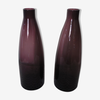Duo de vase verre violet