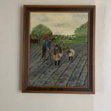 Huile sur toile naïve, milieu XXème