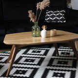 Asymmetrical oak coffee table