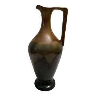 Jacobert miniature amphora vase flamed brown ceramic