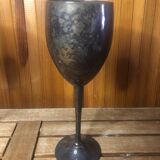 Pair of vintage silver metal wine glasses