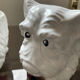 Duo of vintage pot pot dogs ceramic 70s-80s