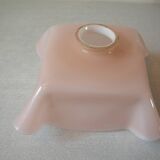 Old lampshade suspension ceiling light in pearl pink glass 26 cm vintage retro decoration