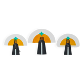 Ensemble de 3 lampes en verre de Murano vintage par Gambarro & Poggi, design des années 1980.