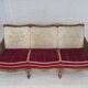 1930s, Danish 3-seater sofa, red furniture velour, furniture mesh.