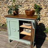 Small Parisian vintage sage green sideboard