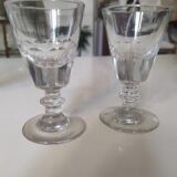 6 verres de bistrot anciens