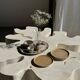 Set of 4 hand-painted Pornic stoneware plates D21