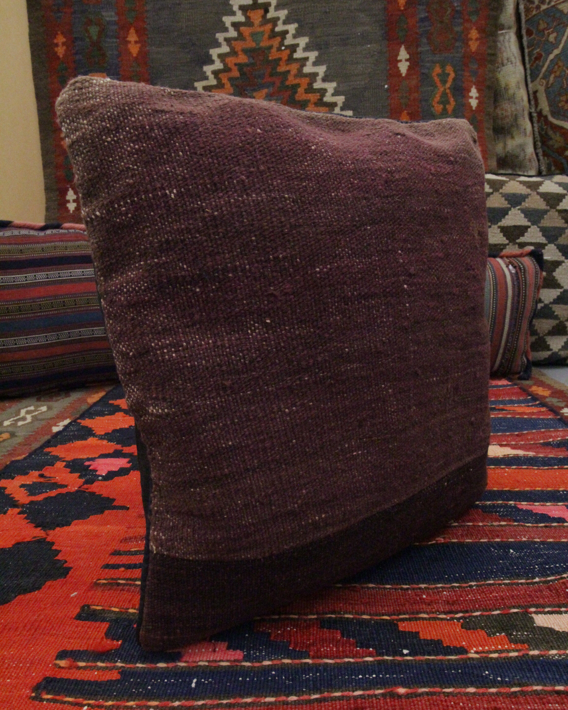 Vintage Brown Stripped Wool Cushion Cover- 41x43cm