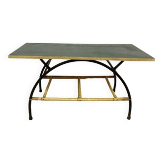 Petite table vintage rotin