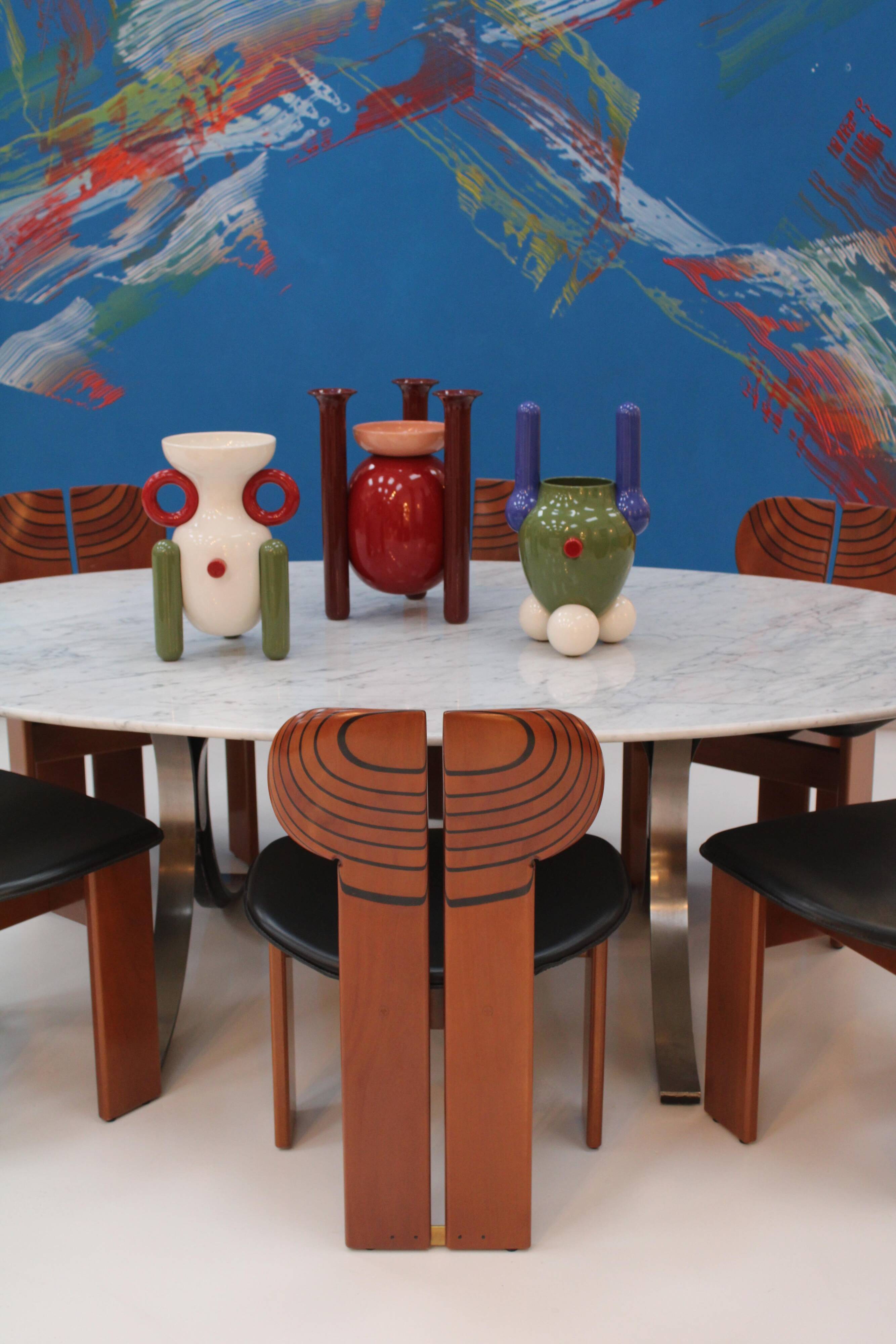 Original Africa Italian Dining Chairs Designed by Afra & Tobia Scarpa Maxalto