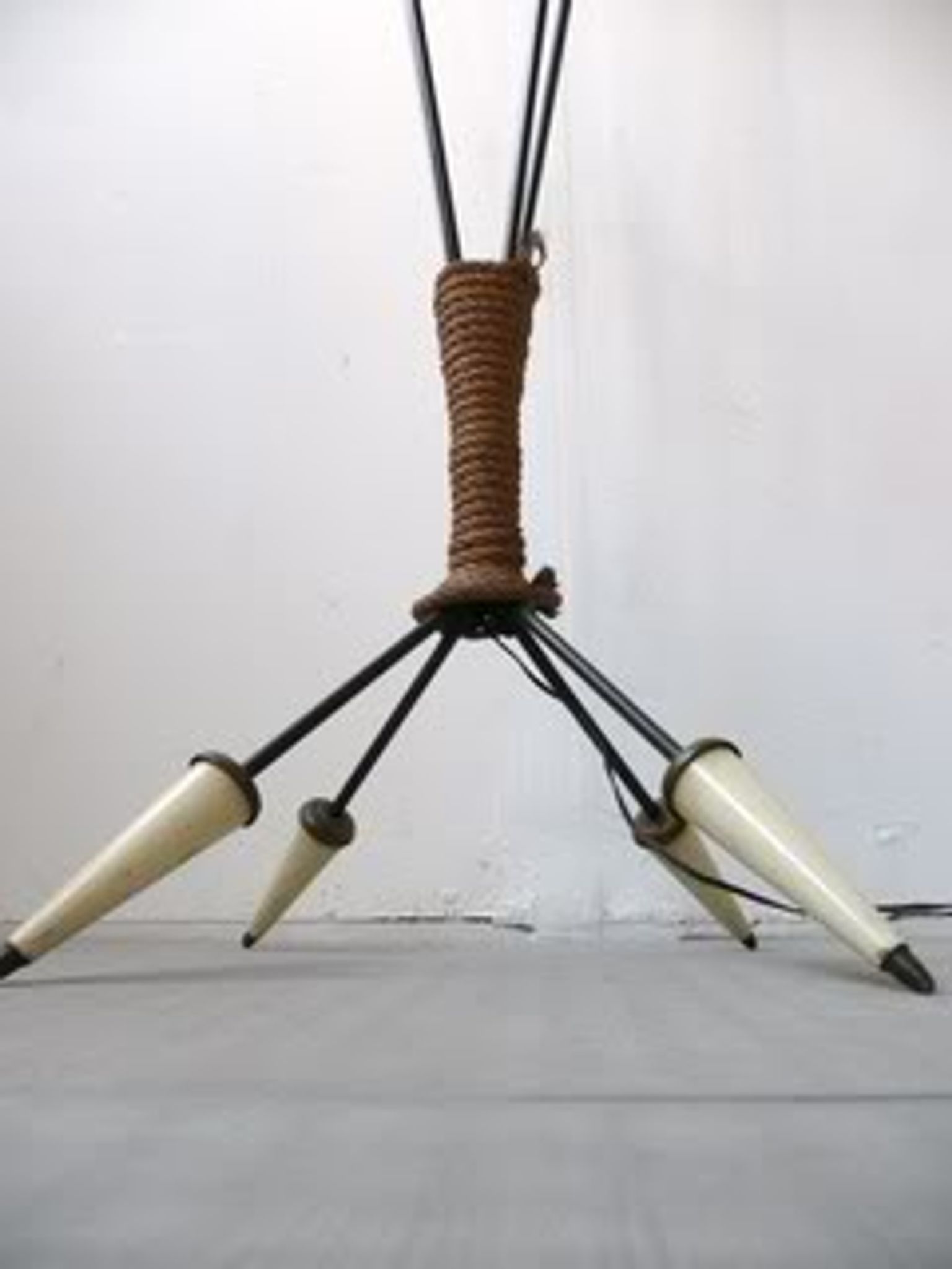 Floor lamp quafripode rope and plastic 50s vintage rockabilly floor lamp
