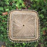 Vintage wicker and scoubidou basket