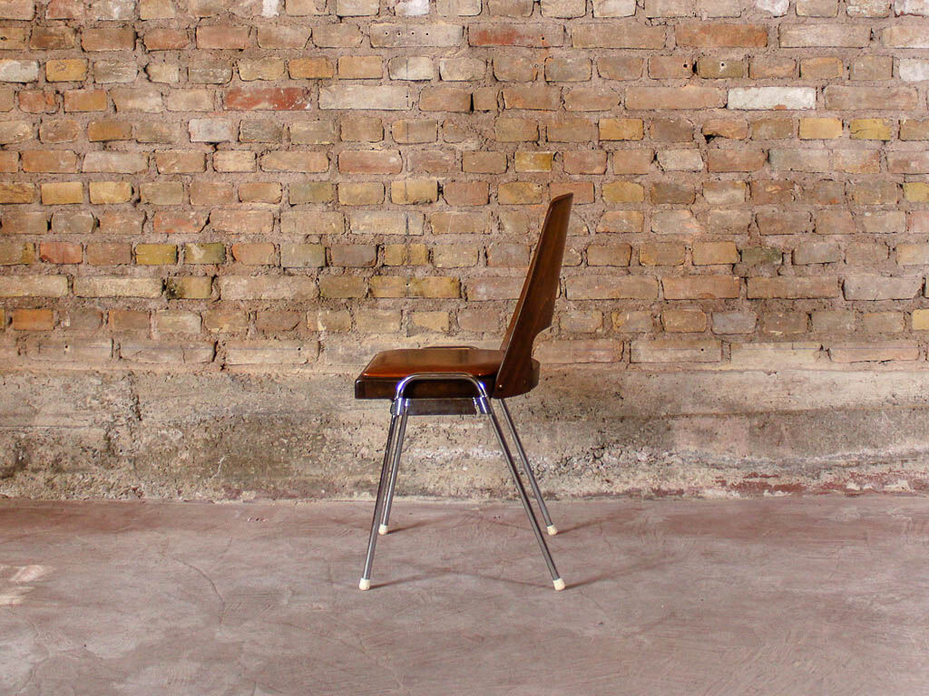 6 Baumann chairs in cognac imitation leather, circa 1960