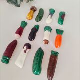Set of 12 slip ceramic knife holders