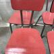 Suite of 4 red formica chairs