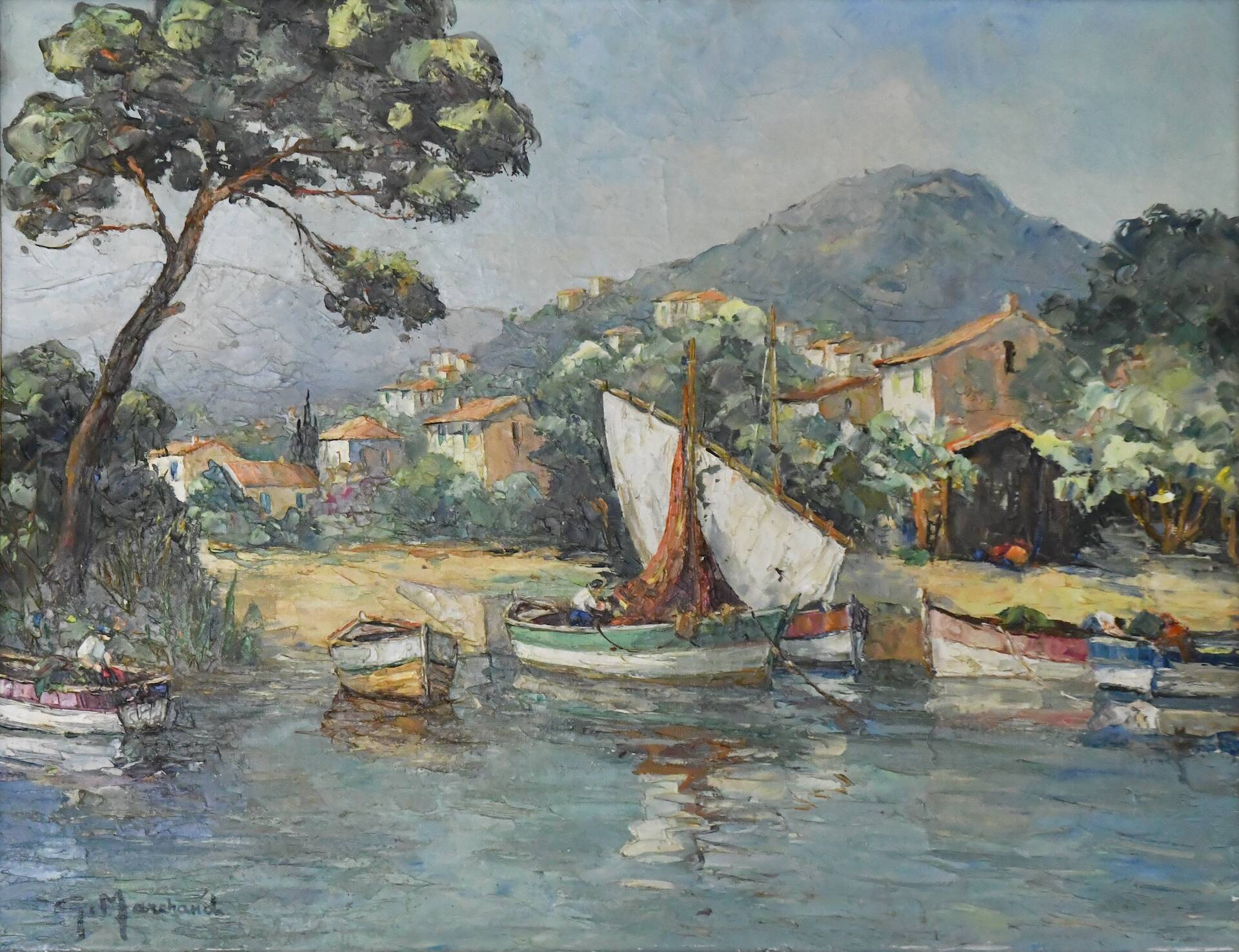 G. MARCHAND (20th century) Oil on canvas "Mediterranean Landscape"