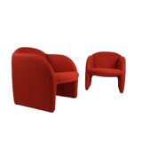 Set de 2 fauteuils Artifort Ben en tissu rouge brique Ploeg