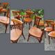Lot 8 bistro chairs in curved wood