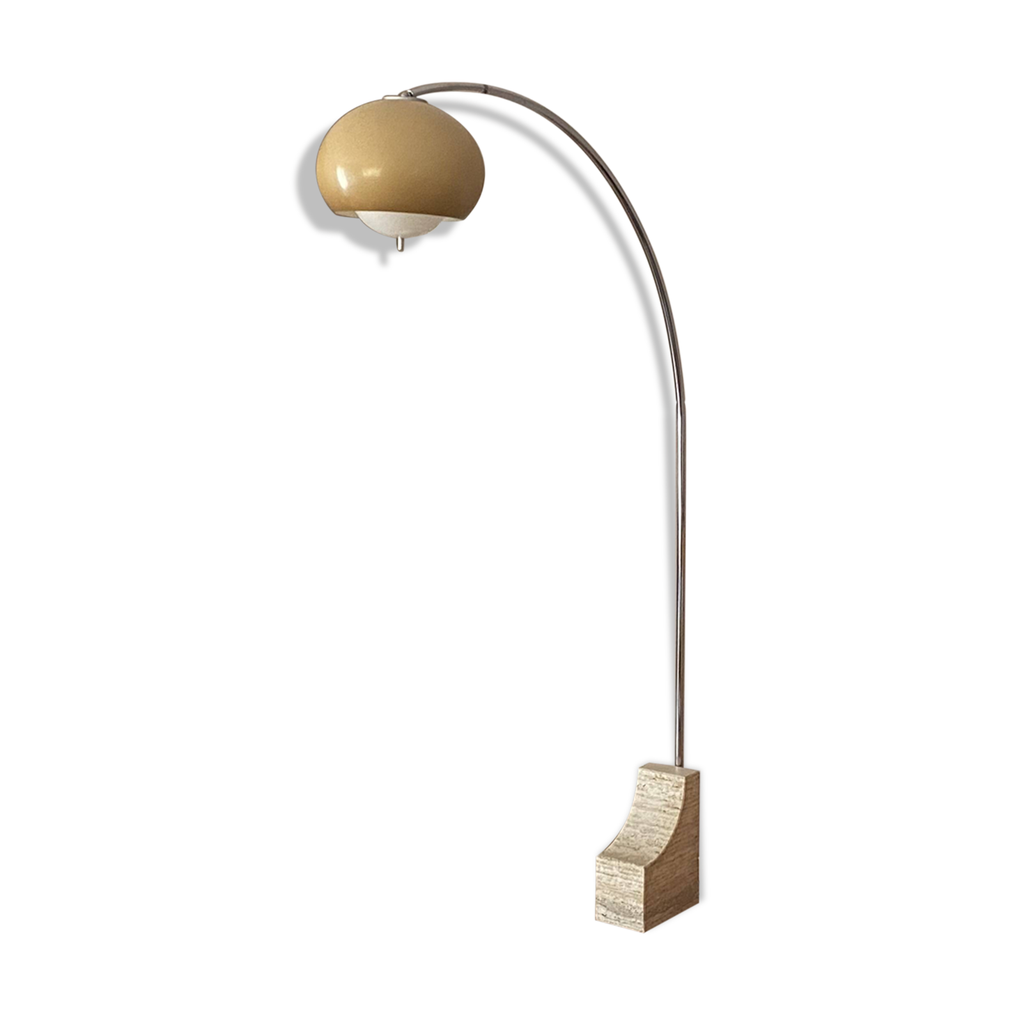 Arc floor lamp. 1970. Italy. Marble base.